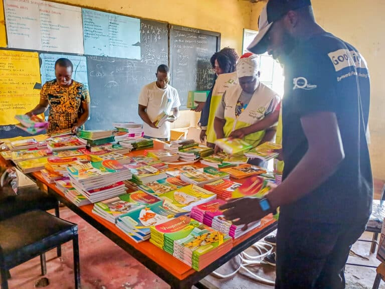 Good Neighbors sponsored pupils in a Kenyan classroom